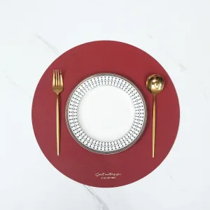 Set De Table Simili Cuir Rouge