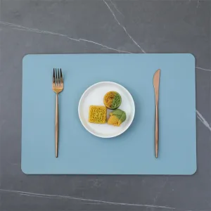 Set De Table Simili Cuir Bleu