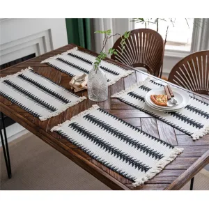 Set De Table Design Noir Et Blanc