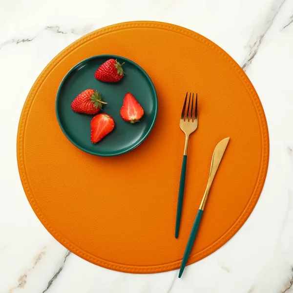 Set De Table Orange Rond