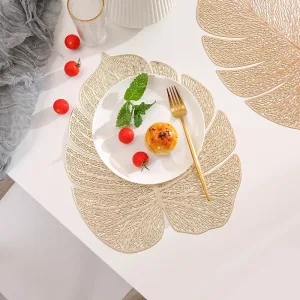 Set De Table Feuille Doré