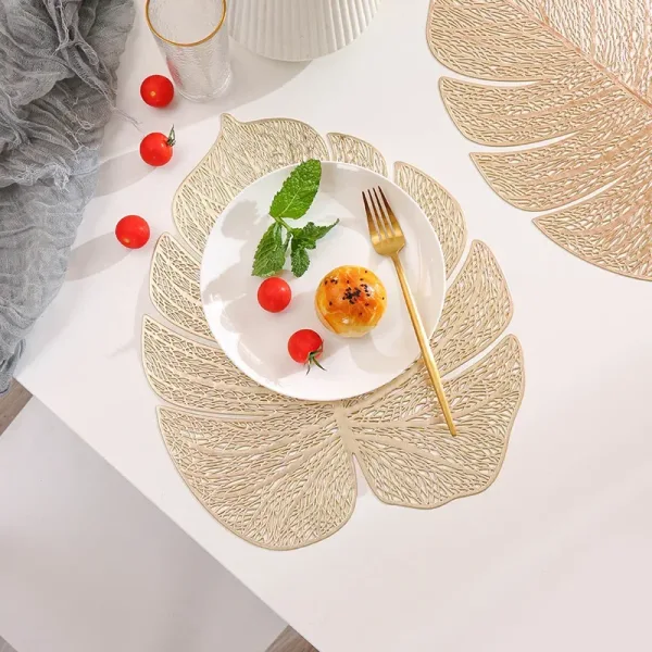 Set De Table Feuille Doré