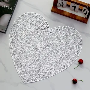 Set De Table Coeur Gris