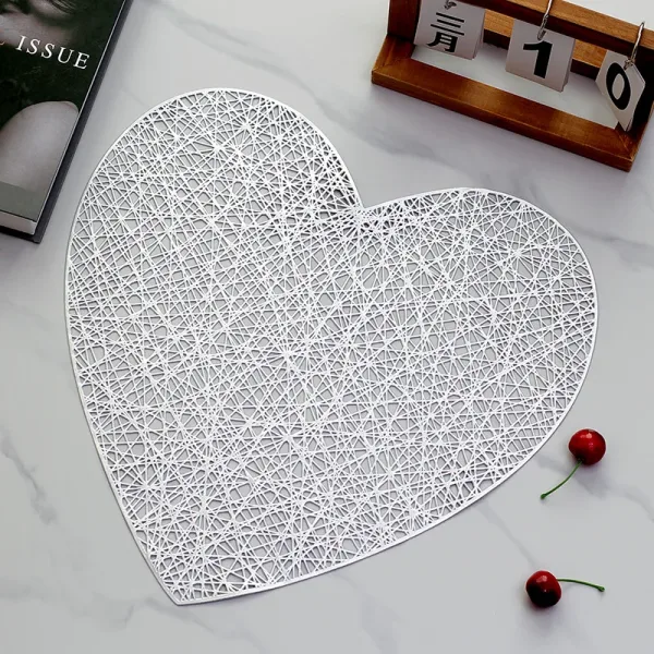 Set De Table Coeur Gris