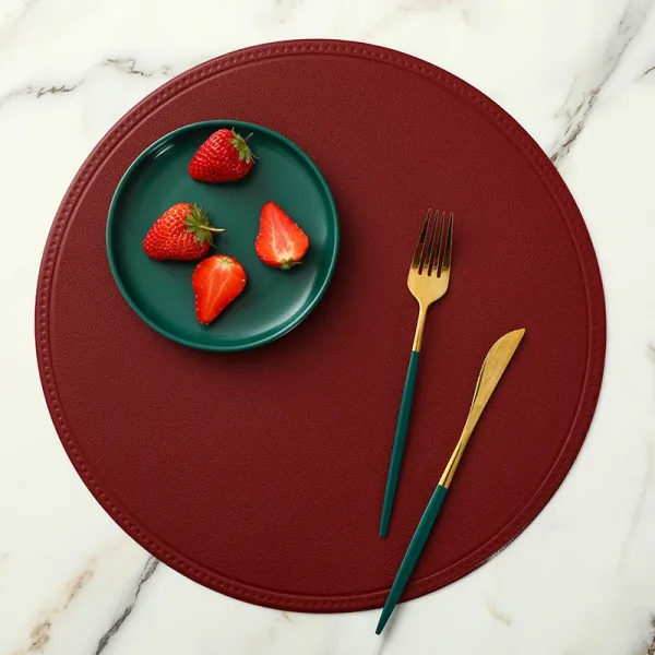 Set De Table Rond Rouge Noel