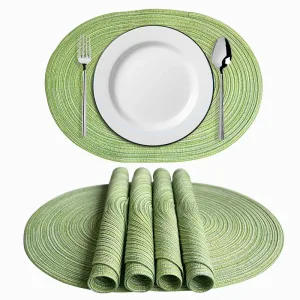 Set De Table Ovale Vert Anis