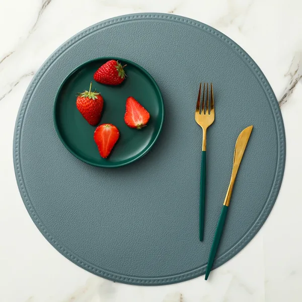 Set De Table Rond Bleu