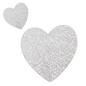 Set De Table Coeur Argent