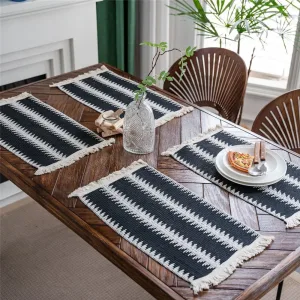 Set De Table Coton Noir