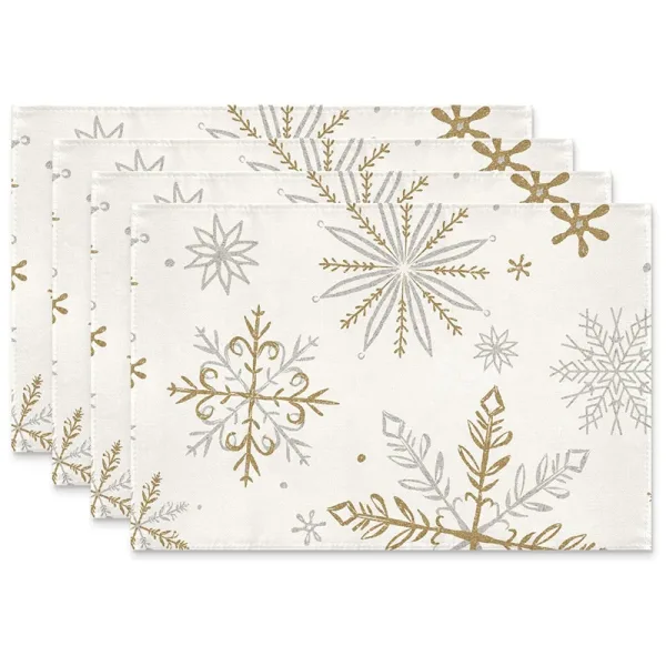 Set De Table De Noel En Tissu Lin
